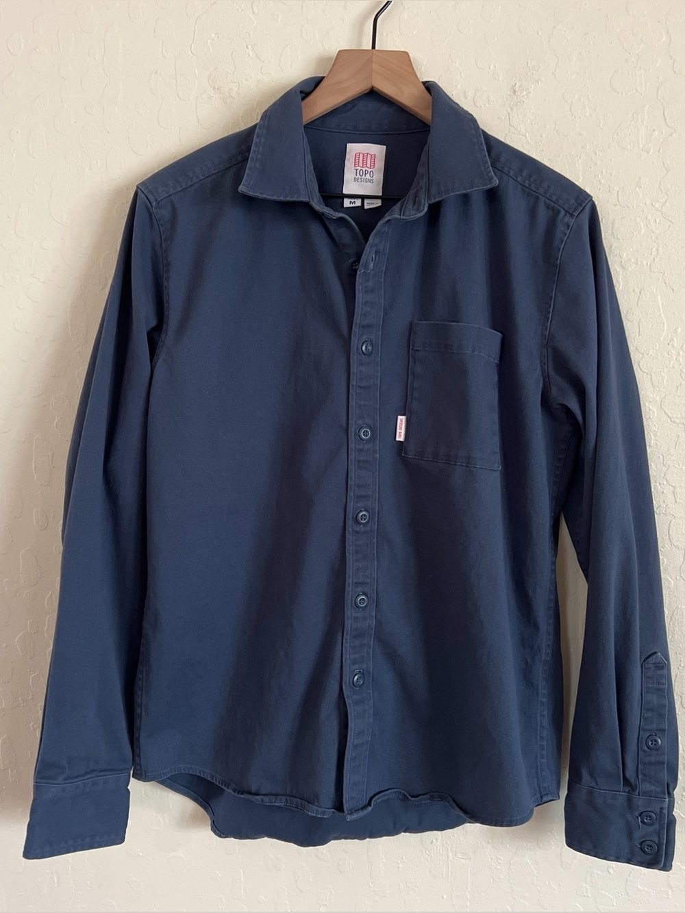 Topo Designs Organic Cotton Dirt Desert Long Sleeve Button Down Shirt Medium